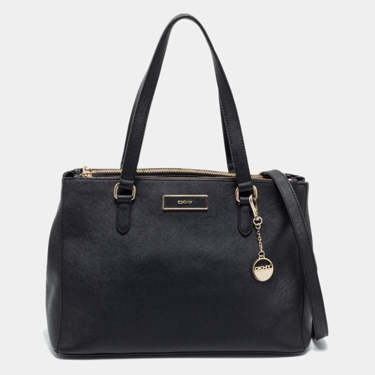 Dkny Black Saffiano Leather Tote